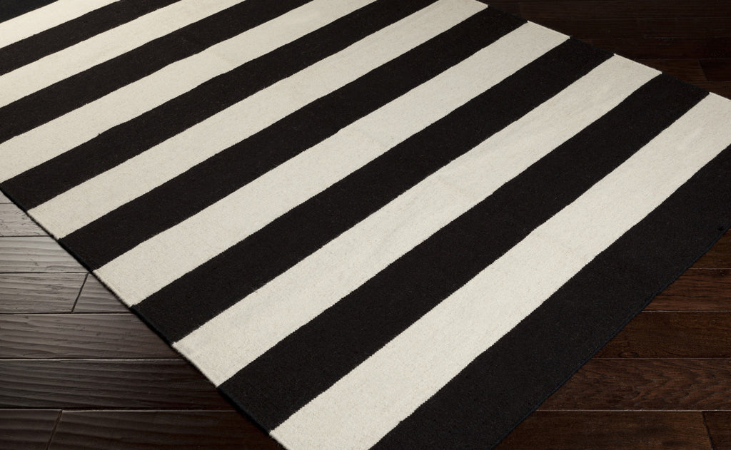 Stripe Area Rug in Black and White