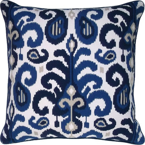 Russell Ikat Pillow in Blue