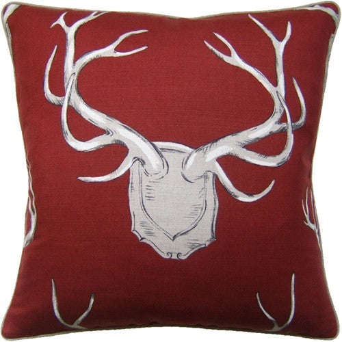 Antlers Pillow in Teal