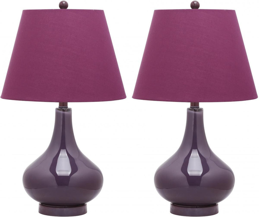 Cybril Radiant Orchid Glass Lamp (Set of 2)