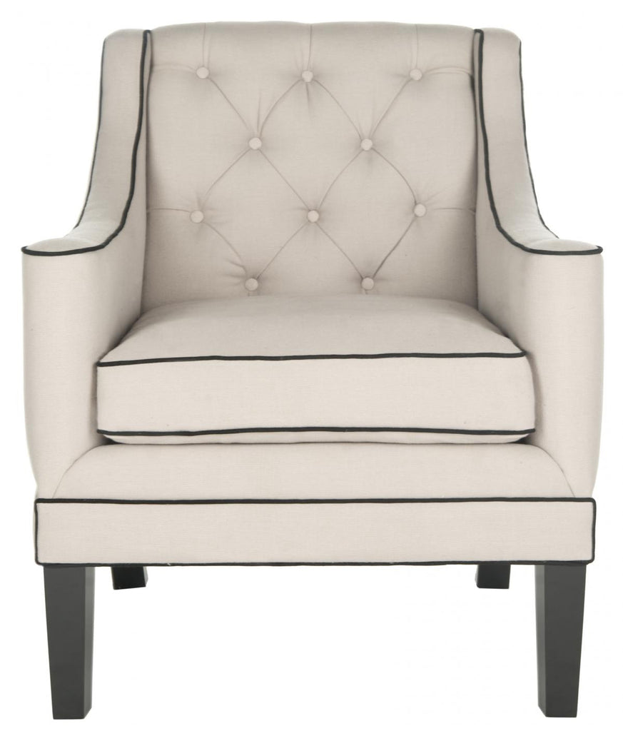 Armen Accent Chair in Cream with Black
