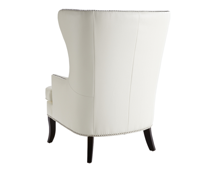 Hugh Grant Ivory Leather Wing Chair