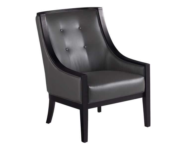 Ciriano Leather Armchair in Grey