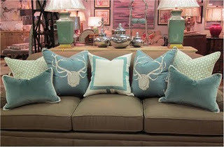 Antlers Pillow in Teal